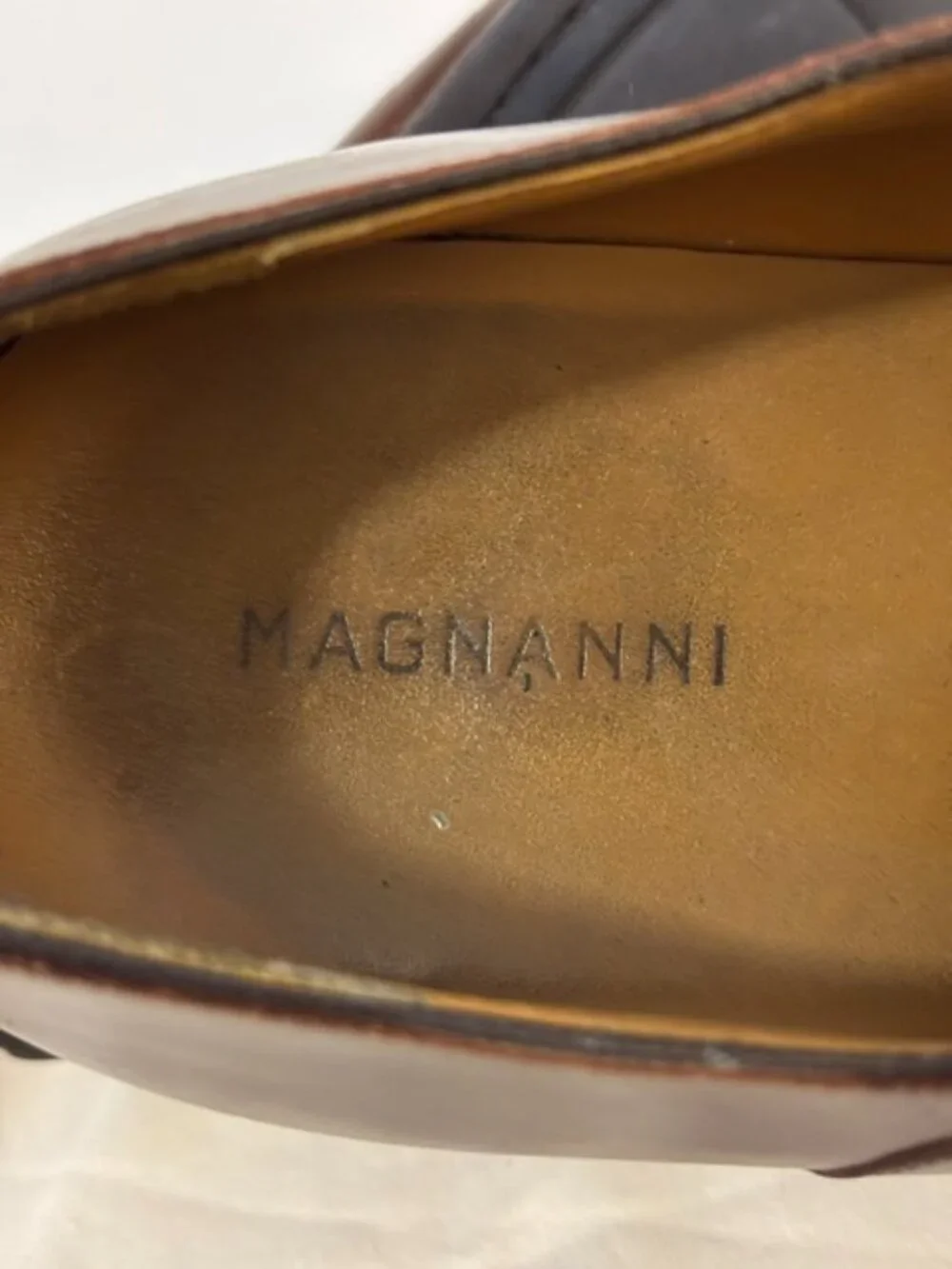 Magnanni Oxfords in Tobacco Brown Leather Men's Size 9.5M